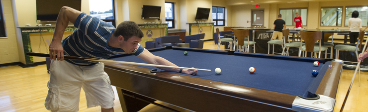 USI students playing pool