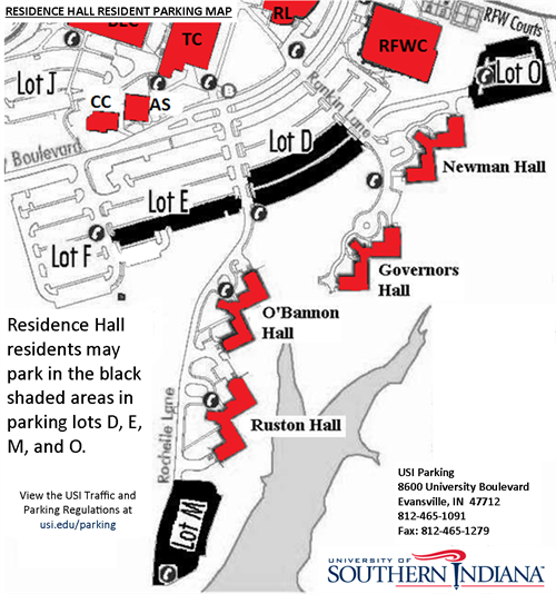 Res Hall Resident Parking Map