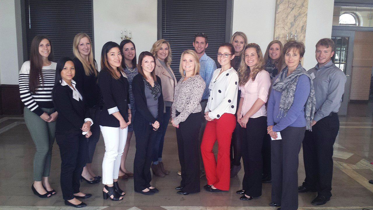 Public realtions and advertising students attend "PRSA Day with a Pro" in Indianapolis, Indiana. 