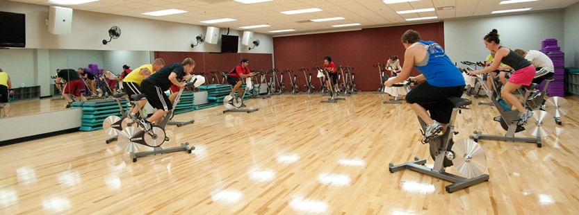 Group exercise spinning class
