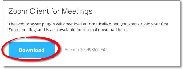 Download Zoom Client Button