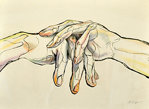 Painting of hands - Kennedy A touch from the past, Don MacLean