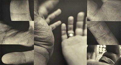 Photography collage (macro shots of hands, wedding ring on hand) - Henry Jenkins, Jacob