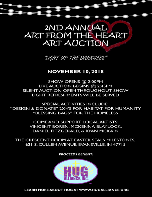 Art from the Heart Art Auction to benefit Hug Alliance Inc.