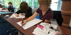 Students participating in graphic novel class