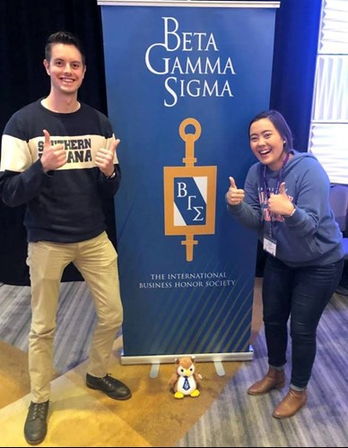 Two students represent Romain College at the Beta Gamma Sigma Global Leadership Conference