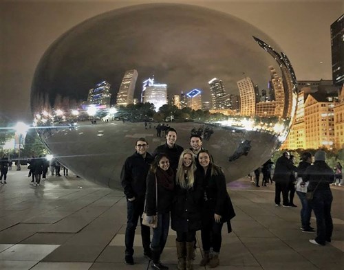 USI students meet other Beta Gamma Sigma attendees to explore the sights in downtown Chicago, IL