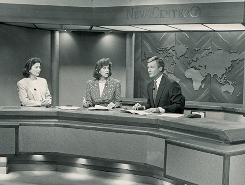 Dr. Bennett  at TV news desk