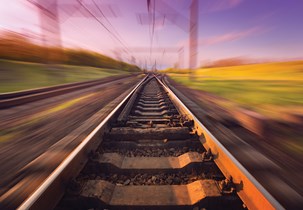 blur of train tracks