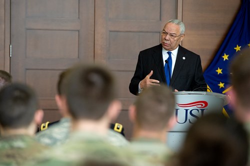 Powell with USI ROTC