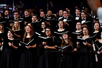 The USI Chamber Choir performs at the Inauguration of President Ronald S. Rochon