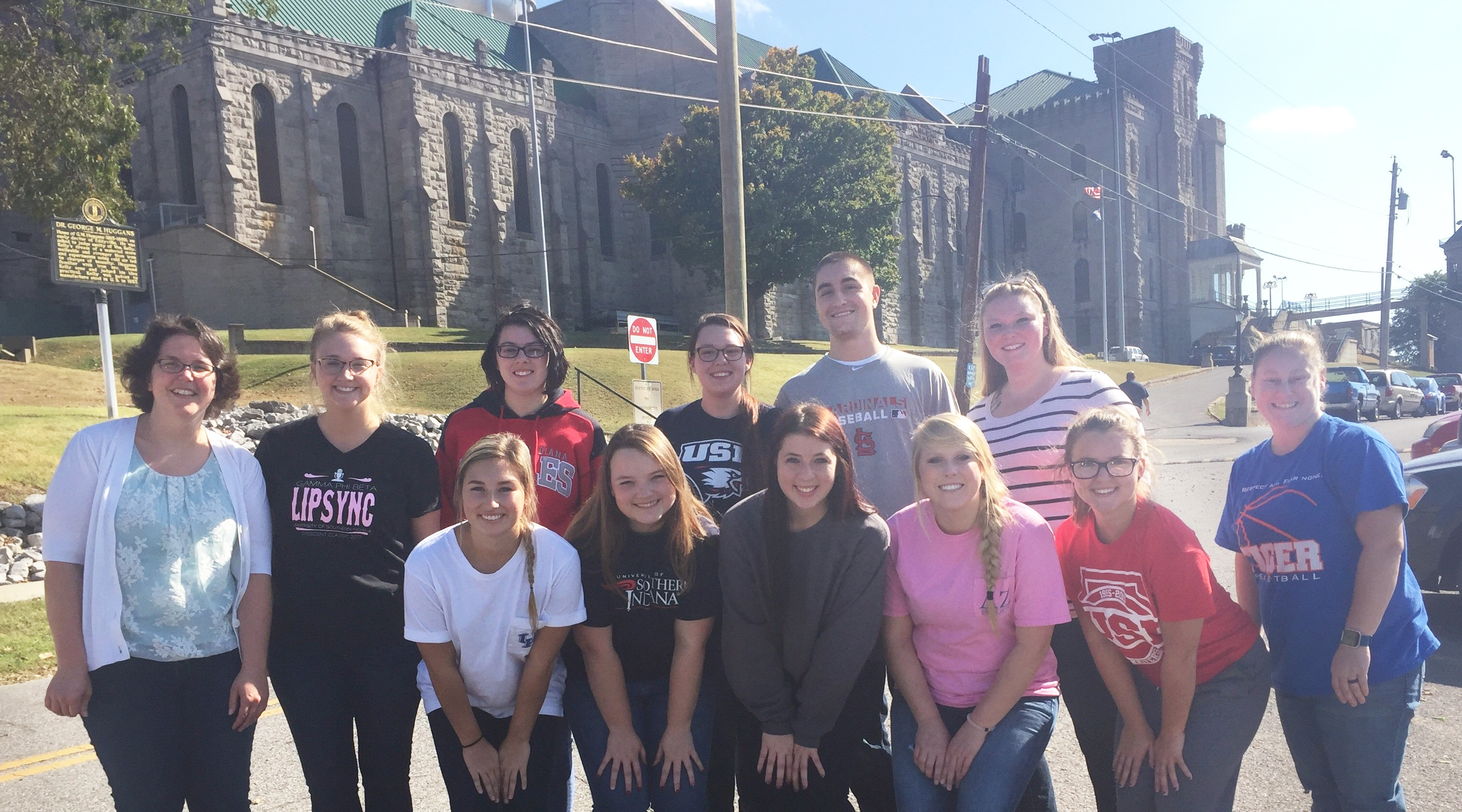 Dr. Melissa Stacer and her students outside of a prison