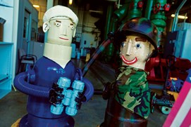 soldier and sailor made of plumbing