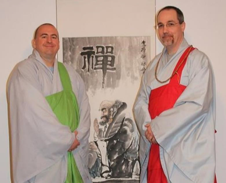 Mr. Paulson and a fellow Buddhist