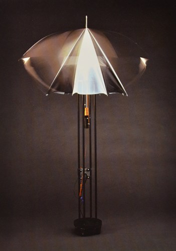 image of a kenetic umbrella sculpture