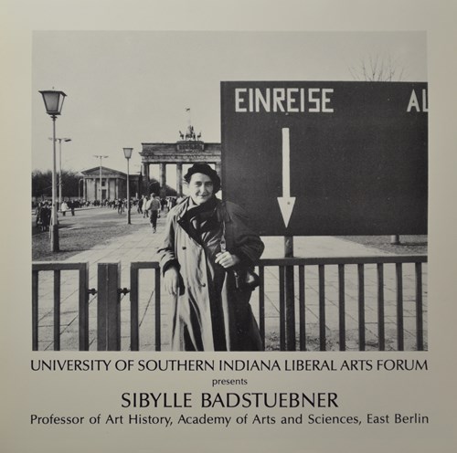 university of southern indiana liberal arts forum present sibylle badstuebner proffessor of art history, academy of arts and sciences, east berlin