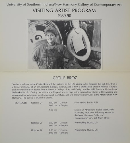 visiting artist program 1989-90 cecile broz