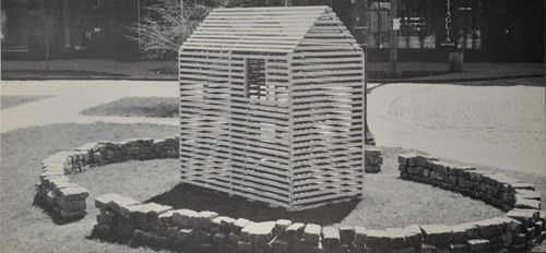 small structure enclosed in bricks