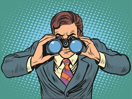 illustration of man with binoculars