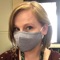 Graduate Studies Samantha Ripple wearing mask while teaching
