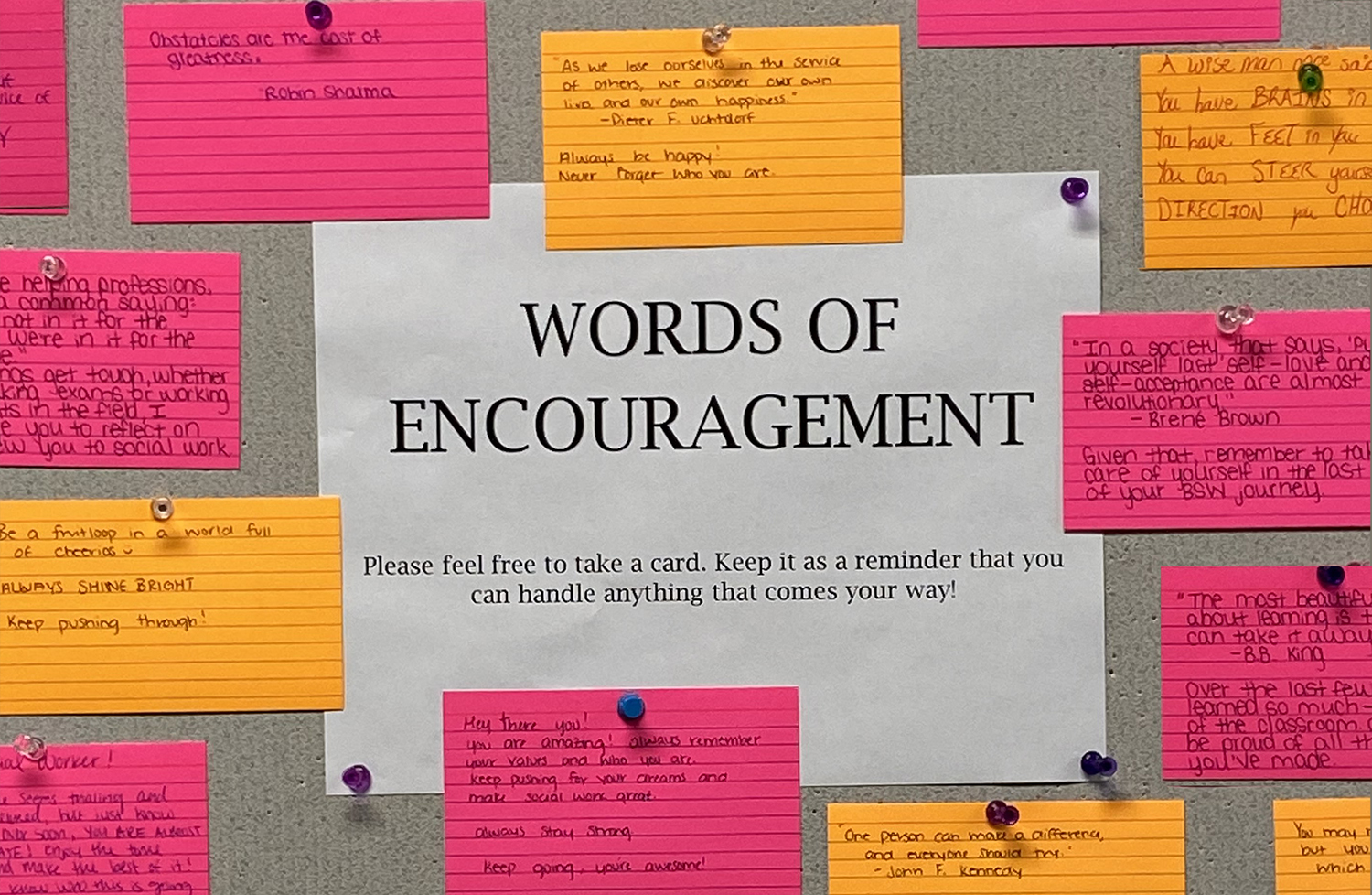 Words of encouragement
